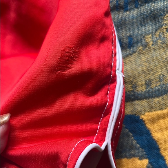 Zara Retro Red Shorts with White Piping - Picture 9 of 10